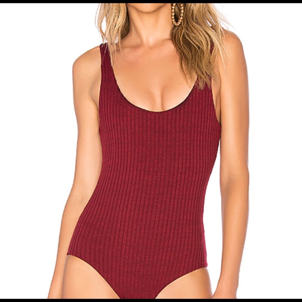 House of Harlow Revolve Maroon   Bodysuit Lrg